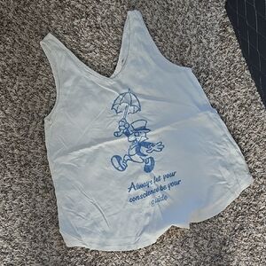 Junk Food Clothing White Tank Top with Blue Graphic